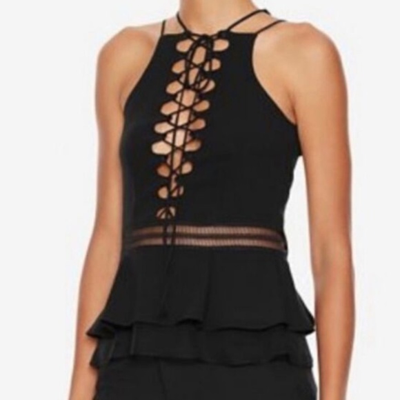 Jonathan Simkhai lace up black top - Picture 2 of 8
